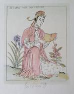 Exlibris / Ex libris K. Benes, lezende geisha, Antiek en Kunst, Kunst | Etsen en Gravures, Verzenden