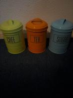 Set van 3 voorraadblikken - Koffie, Thee, Suiker, Ophalen of Verzenden, Nieuw