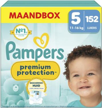 152x Pampers Premium Protection Maat 5, 152 Luiers 11kg-16kg beschikbaar voor biedingen