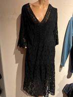 Made in ITALY jurk van kant vaste onderjurk M zgan, Maat 38/40 (M), Zwart, Ophalen of Verzenden, Onder de knie