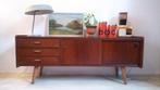 Mid century Vintage teakhout dressoir retro Deens jaren 60, Huis en Inrichting, Kasten | Dressoirs, Gebruikt, Met deur(en), 100 tot 150 cm