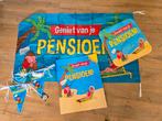 Pensioen versiering cartoon, Hobby en Vrije tijd, Feestartikelen, Ophalen of Verzenden, Zo goed als nieuw, Versiering