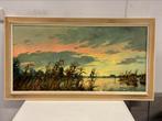Schilderij rietlandschap gesigneerd E.C. DUBOIS?, Ophalen of Verzenden