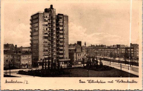 Amsterdam Zuid - Daniël Willinkplein Wolkenkrabber (1936) 2x, Verzamelen, Ansichtkaarten | Nederland, Gelopen, Noord-Holland, 1920 tot 1940