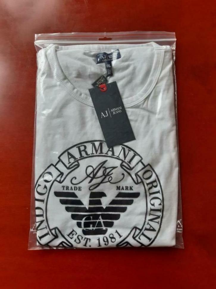 T-shirt ARMANI Jeans XXL Wit NIEUW, Kleding | Heren, T-shirts, Nieuw, Overige maten, Wit, Verzenden