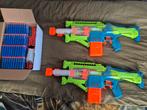Nerfpistool elektrisch (2x) + ca. 450 pijltjes, Kinderen en Baby's, Ophalen of Verzenden, Zo goed als nieuw
