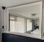 Spiegel met facetrand en witte lijst, Ophalen, Gebruikt, 100 tot 150 cm, 125 cm of meer