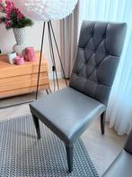 Leren eetkamerstoelen, gecapitonneerd, 4 stuks, Huis en Inrichting, Stoelen, Ophalen, Gebruikt, Leer, Vier