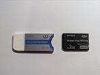 Sony Memorystick Pro 2GB + adapter, Audio, Tv en Foto, Fotografie | Geheugenkaarten, Verzenden, Memory stick, Zo goed als nieuw