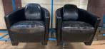 Prachtige Set Aviator Chairs/Fauteuils Zwart., Huis en Inrichting, Gebruikt, Ophalen of Verzenden, 75 tot 100 cm, Leer