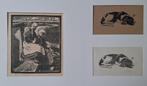 Tjipke Visser 3x Marken Hondje Grafiek Workum Volendam, Antiek en Kunst, Kunst | Etsen en Gravures, Ophalen