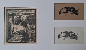 Tjipke Visser 3x Marken Hondje Grafiek Workum Volendam beschikbaar voor biedingen