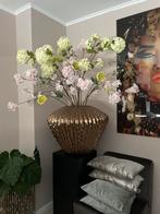 Prachtige grote zware pot met zuil en 21 silk ka bloemen, Huis en Inrichting, Ophalen, Zo goed als nieuw