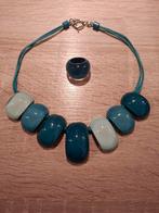 Zsiska ketting en ring, Ophalen of Verzenden, Zo goed als nieuw, Blauw, Overige materialen