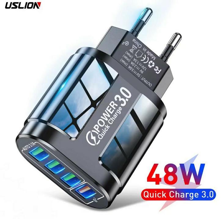 te koop 45 watt 4 keer usb lader gsm accu lader nieuw charge, Telecommunicatie, Mobiele telefoons | Telefoon-opladers, Nieuw, Samsung