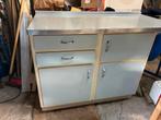 Jaren 50 keuken bij set aanrecht kast met thee doeken rekje, Huis en Inrichting, Kasten | Roldeurkasten en Archiefkasten, Ophalen