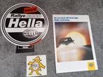 Sticker Hella Rally 3000 plus kleurenfolder Hella lampen, Ophalen of Verzenden, Zo goed als nieuw, Algemeen