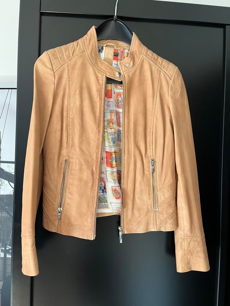 Arma leren bikerjack, Kleding | Dames, Jasjes, Kostuums en Pakken, Ophalen of Verzenden, Zo goed als nieuw, Maat 38/40 (M), Bruin