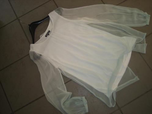 Prachtig ecru-mint tuniek-shirt SUPERSTAR 36 snazzeys, Kleding | Dames, Blouses en Tunieken, Nieuw, Maat 36 (S), Wit, Verzenden