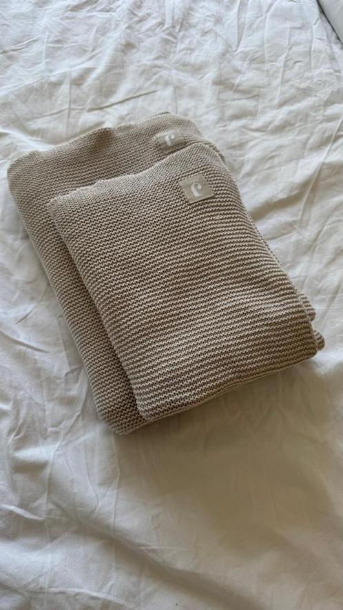 Jollein Wiegdeken & Ledikantdeken (Basic Knit Beige), Kinderen en Baby's, Dekens, Slaapzakjes en Inbakerproducten, Zo goed als nieuw