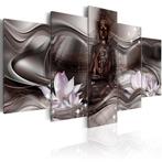 484 Boedha Buddha 5 Luik Canvas Schilderij 200x100cm 2 maten, Ophalen of Verzenden
