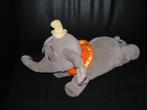 DISNEY OLIFANT DOMBO VELOURS GRIJS MET ORANJE/GELE KRAAG GEE, Ophalen of Verzenden, Nieuw, Olifant