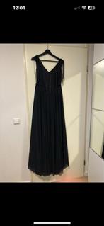 Elegante zwarte jurk met franjes - Maat M, Maat 38/40 (M), Zwart, Ophalen of Verzenden, Zo goed als nieuw