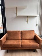 Bank Cognac 2,5 zits, Ophalen, 75 tot 100 cm, Zo goed als nieuw, Stof