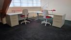 Bureau Tafel met Bureaustoelen, L-Vorm, 15-delige set, Ophalen, Zo goed als nieuw