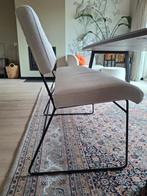 Eetkamerbank zand, zwart staal poot, zgan 170cm, 3 persoons, Ophalen of Verzenden, Minder dan 10 m², Beige, Modern chique