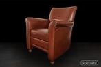 England clubchair in natuurecht old saddle leer, Ophalen of Verzenden, Zo goed als nieuw, 75 tot 100 cm, Leer