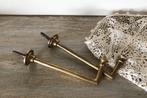 Vintage Franse messing gordijnhouder strak model (set van 2), Ophalen of Verzenden, Zo goed als nieuw