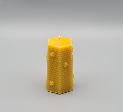 Zes Hoekige Kaars van Bijenwas, Huis en Inrichting, Woonaccessoires | Kandelaars en Kaarsen, Nieuw, Minder dan 25 cm, Overige materialen
