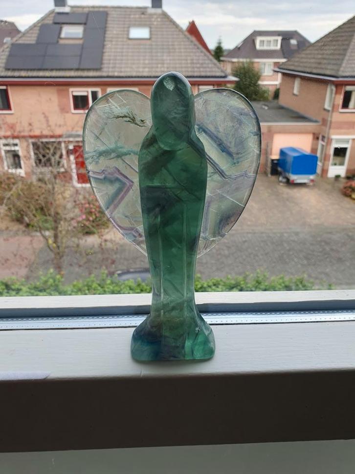Grote 18,5cm fluoriet edelsteen Engel nr.4, Antiek en Kunst, Kunst | Overige Kunst, Ophalen of Verzenden