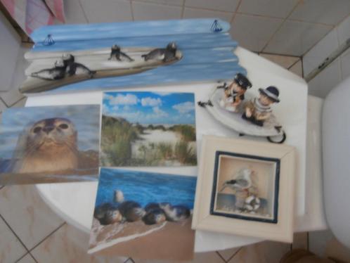 3d ansichtkaart zeehonden en zee schilderij zeeman poppetje, Huis en Inrichting, Woonaccessoires | Overige, Gebruikt, Ophalen of Verzenden