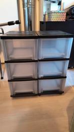 2x Kunststof Ladenkastjes - Zwart - Iris, Huis en Inrichting, Kasten | Ladekasten, Ophalen, Gebruikt, 3 of 4 laden, Minder dan 100 cm
