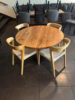 5x eiken houten eetkamer tafel massief rond, Tickets en Kaartjes, Drie personen of meer, Overige soorten, Overige typen