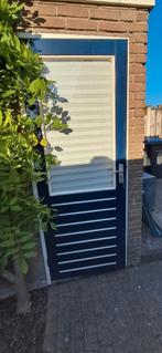Hardhouten schuurdeur enkel glas, Ophalen, 80 tot 100 cm, 200 tot 215 cm, Glas