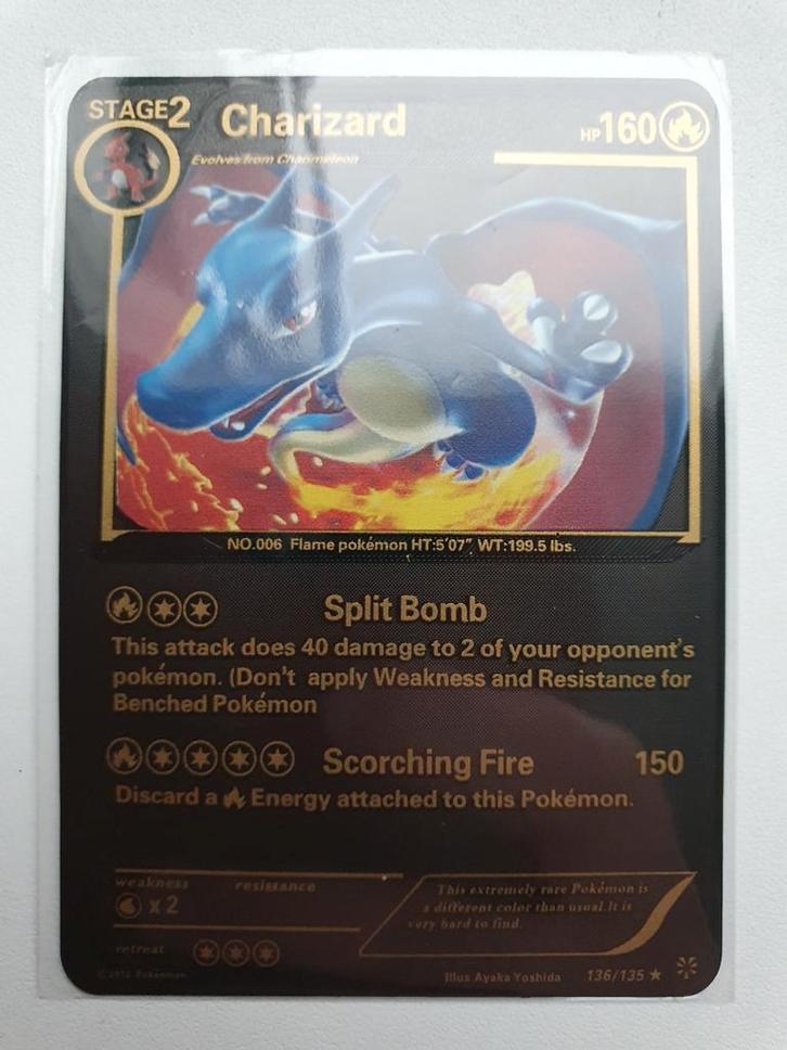 Charizard Plasma Storm 136/135 Metalen Pokemon kaart zwart, Hobby en Vrije tijd, Verzamelkaartspellen | Pokémon, Nieuw, Ophalen of Verzenden