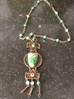 Prachtige handgemaakte ketting met jade, Antiek en Kunst, Ophalen of Verzenden