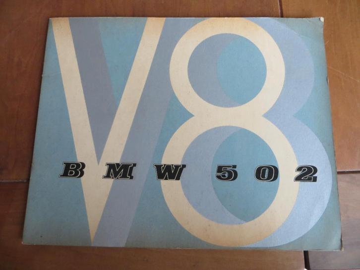 Prestige folder BMW 502 V8 sedan, BMW 502 V8 cabriolet 1954, Boeken, Auto's | Folders en Tijdschriften, Zo goed als nieuw, BMW