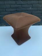 Bruine Stoffen Kruk Vintage Design stokking, Gebruikt, Bruin, Ophalen of Verzenden, Eén
