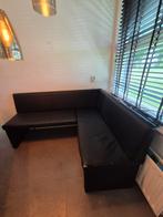 Zwarte eetkamer hoekbank kunstleder, Huis en Inrichting, Complete eetkamers, Ophalen, Gebruikt