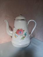 Antiek emaille koffiekan met chrysanten, Antiek en Kunst, Antiek | Emaille, Ophalen of Verzenden