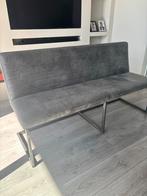 Grijze Eetkamerbank met Stalen Frame, Huis en Inrichting, Stoelen, Ophalen, Zo goed als nieuw, Metaal