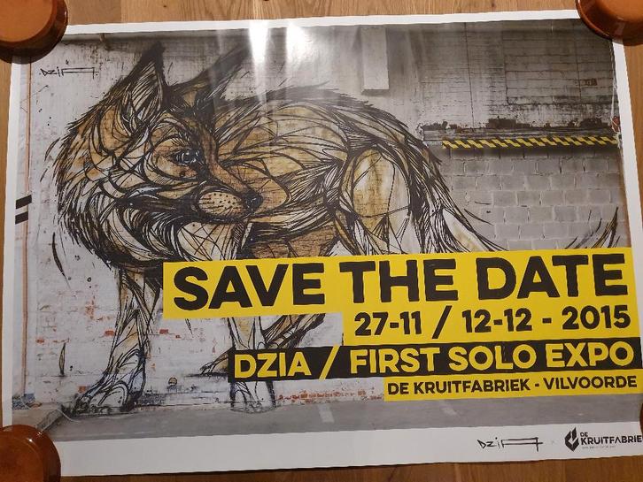 DZIA First Solo Expo Poster - 2015 De Kruitfabriek, Verzamelen, Posters, Zo goed als nieuw, Overige onderwerpen, Deurposter of groter