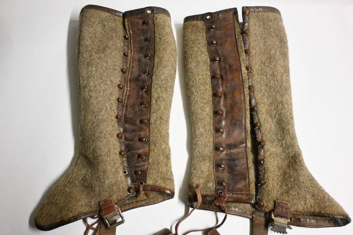 wol met leren leggings gamaschen wo2 duitsland, Verzamelen, Militaria | Tweede Wereldoorlog, Landmacht, Kleding of Schoenen, Duitsland