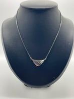 A605 Prachtige zilveren ketting met opaal hanger, Ophalen of Verzenden, Met edelsteen, X, Zilver