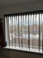 Glasgordijnen antraciet slaapkamer 4x, Huis en Inrichting, Ophalen, Zo goed als nieuw, 200 cm of meer