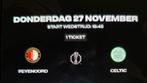 Feyenoord kaart Vak VV, Tickets en Kaartjes, Losse kaart, Eén persoon, November, Europa of Champions League